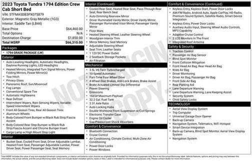 Magnetic Gray Metallic 2023 Toyota Tundra 1794 Edition