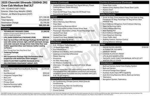 2025 Chevrolet Silverado 2500 4WD Crew Cab Standard Bed ZR2