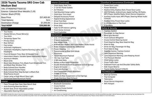 2026 Toyota Tacoma SR5