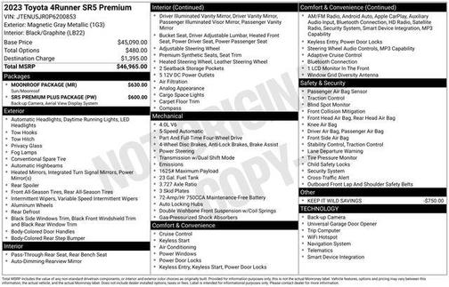 Magnetic Gray Metallic 2023 Toyota 4Runner SR5 Premium