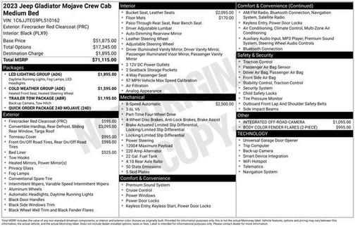 Firecracker Red Clearcoat 2023 Jeep Gladiator Mojave 4x4