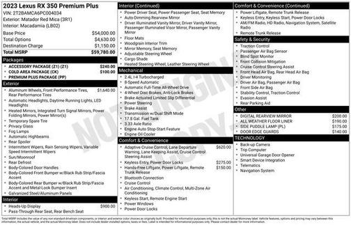 2023 Lexus RX 350 Premium Plus