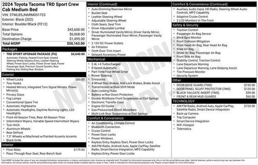 Black 2024 Toyota Tacoma TRD Sport