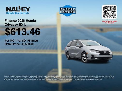 Solar Silver Metallic 2026 Honda Odyssey