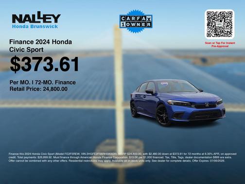 Aegean Blue Metallic 2024 Honda Civic