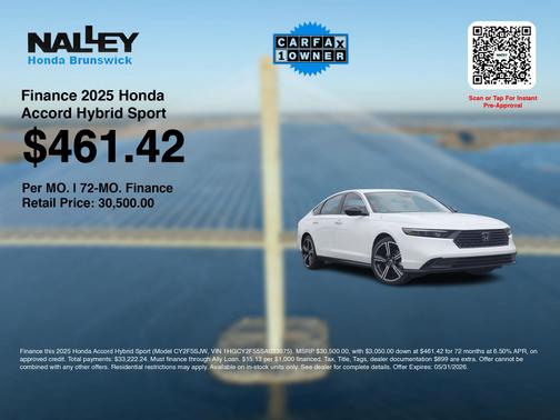 Platinum White Pearl 2025 Honda Accord Hybrid