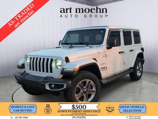 Bright White 2019 Jeep Wrangler Unlimited Sahara SUV