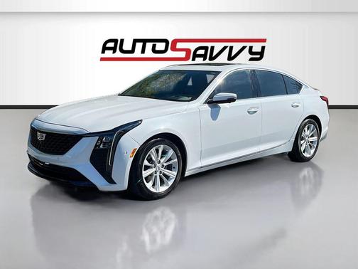 Crystal White Tri-Coat 2025 Cadillac CT5 Premium Luxury RWD