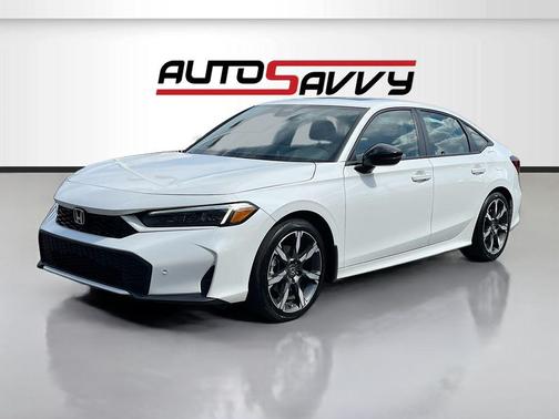 White 2025 Honda Civic Hybrid TOURING