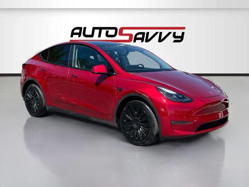 Red 2024 Tesla Model Y Long Range