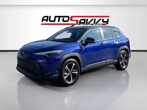 Blue 2025 Toyota Corolla Cross Hybrid XSE