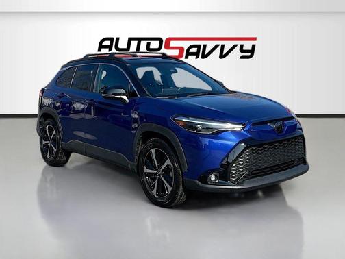 Blue 2025 Toyota Corolla Cross Hybrid XSE