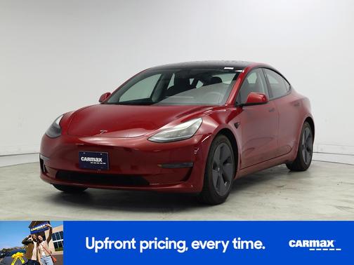 Red 2021 Tesla Model 3 Standard Range Plus