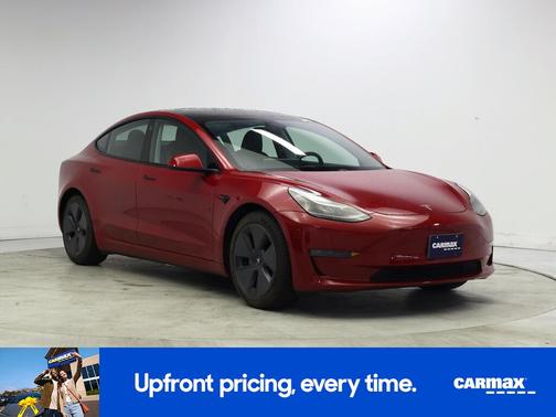 Red 2021 Tesla Model 3 Standard Range Plus