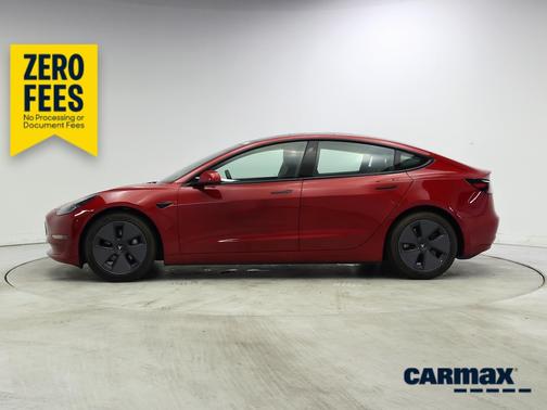 Red 2021 Tesla Model 3 Standard Range Plus