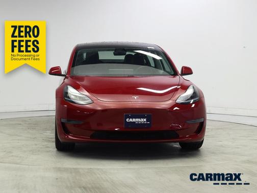 Red 2021 Tesla Model 3 Standard Range Plus