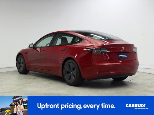 Red 2021 Tesla Model 3 Standard Range Plus