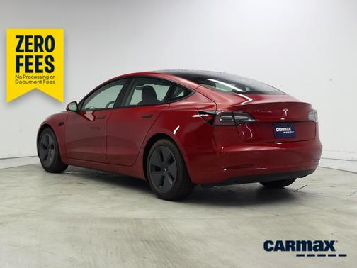 Red 2021 Tesla Model 3 Standard Range Plus