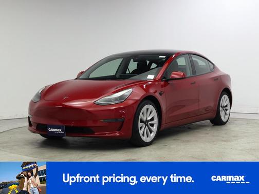 Red 2022 Tesla Model 3 Long Range