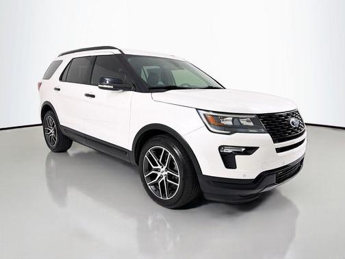White Platinum Metallic Tri-Coat 2019 Ford Explorer Sport