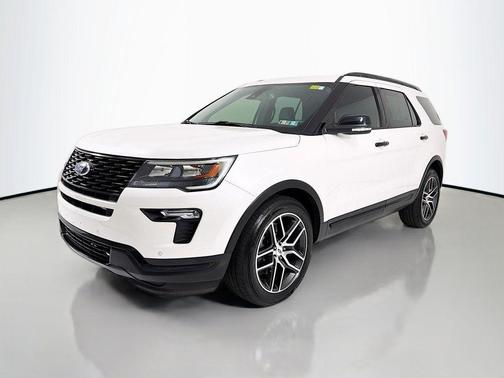 White Platinum Metallic Tri-Coat 2019 Ford Explorer Sport