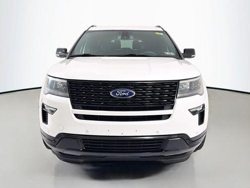 White Platinum Metallic Tri-Coat 2019 Ford Explorer Sport