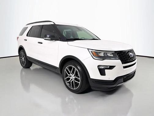 White Platinum Metallic Tri-Coat 2019 Ford Explorer Sport