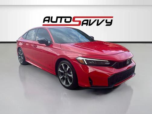 Rallye Red 2025 Honda Civic Hybrid Sport Touring