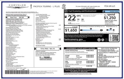White 2017 Chrysler Pacifica Touring-L Plus