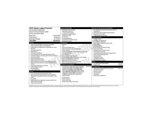 2025 Subaru Legacy Premium