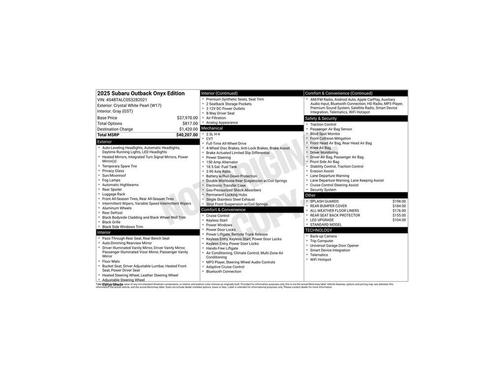 2025 Subaru Outback Onyx Edition