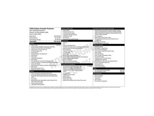Silver 2026 Subaru Forester Premium