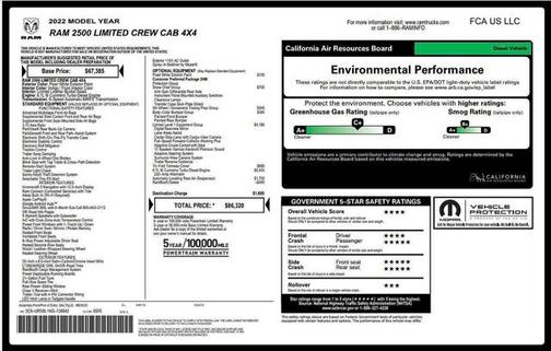 2022 RAM 2500 Limited Crew Cab 4x4 6'4' Box