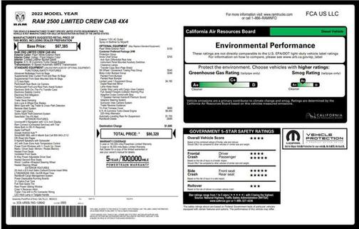2022 RAM 2500 Limited Crew Cab 4x4 6'4' Box