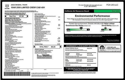 2022 RAM 2500 Limited Crew Cab 4x4 6'4' Box