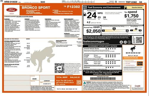 Azure Gray Metallic Tri-Coat 2026 Ford Bronco Sport Outer Banks