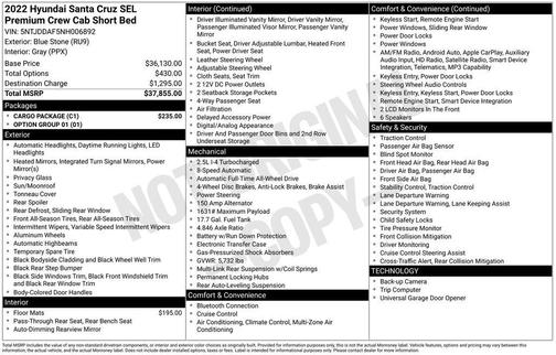 2022 Hyundai SANTA CRUZ SEL Premium