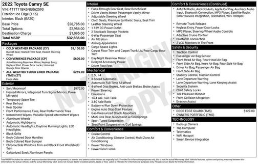 2022 Toyota Camry SE