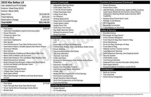 Steel Gray 2023 Kia Seltos LX