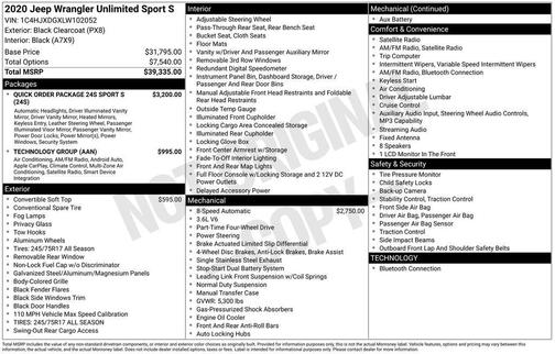 2020 Jeep Wrangler Unlimited Sport