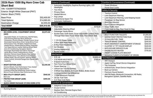 2026 RAM 1500 Big Horn/Lone Star
