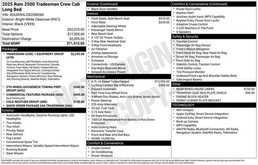 2025 RAM 2500 Tradesman