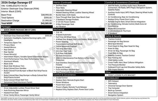 2026 Dodge Durango GT