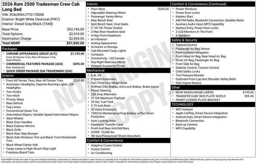 2026 RAM 2500 Tradesman