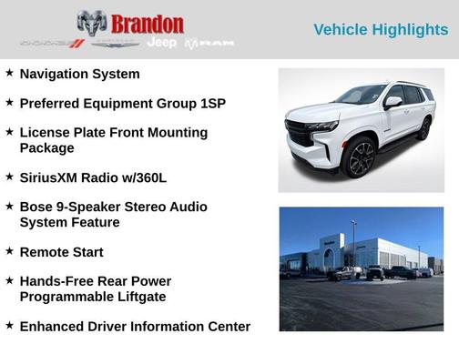 Summit White 2023 Chevrolet Tahoe RST