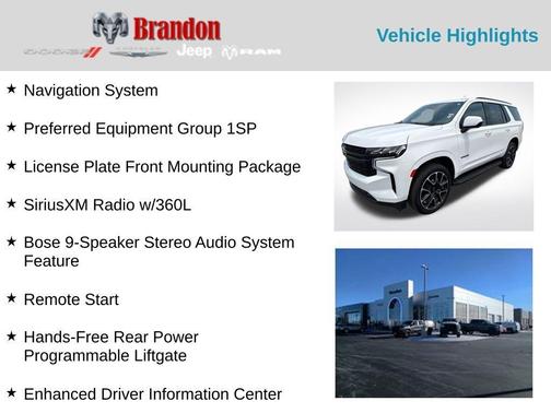 Summit White 2023 Chevrolet Tahoe RST