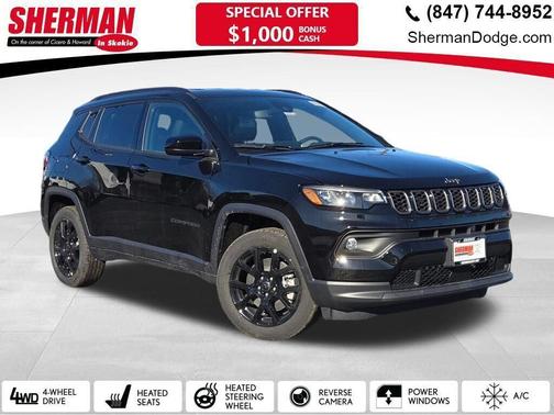 Diamond Black Crystal Pearlcoat 2026 Jeep Compass Latitude