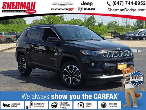 Diamond Black Crystal Pearlcoat 2023 Jeep Compass Limited