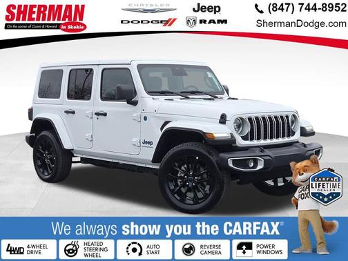 Bright White Clearcoat 2025 Jeep Wrangler 4xe Sahara