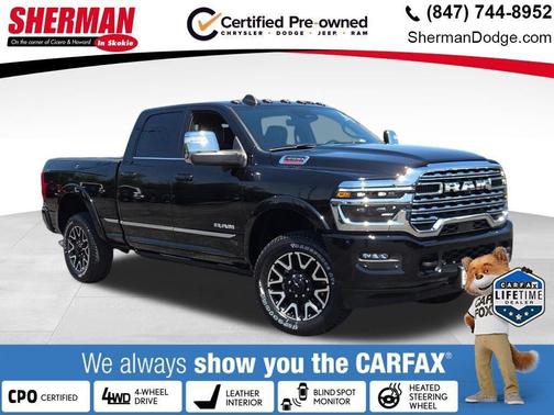 Diamond Black Crystal Pearlcoat 2025 RAM 3500 Limited Crew Cab 4x4 6'4' Box